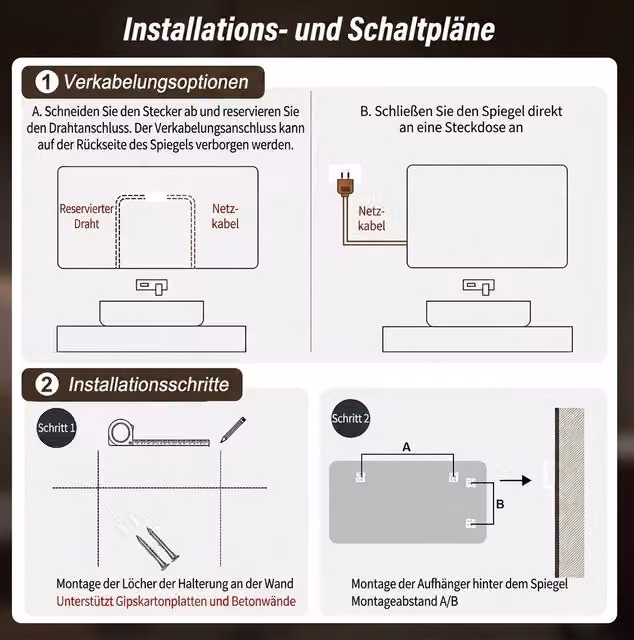 Specchio da Bagno LED 60x100 cm, Design Senza Cornice con Illuminazione Opaca, Anti Appannamento, 3 Modalità Colore, Dimmerabile con Memoria, Montaggio Orizzontale e Verticale, IP44