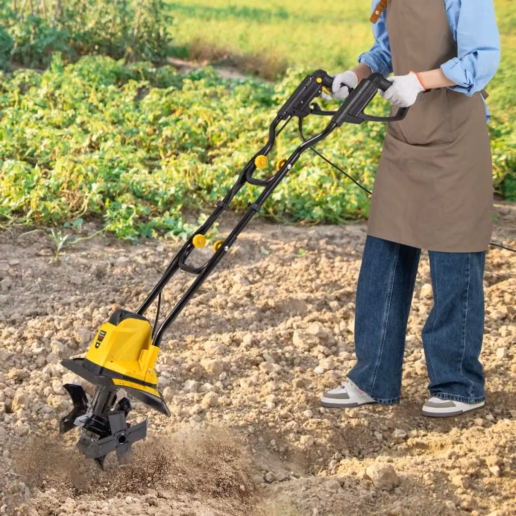 Motocoltivatore elettrico pieghevole Design Mania Giallo con larghezza di lavoro 32 cm e profondità 22 cm – 2