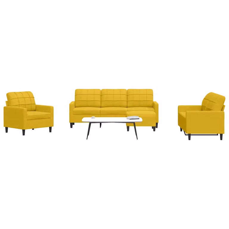 vidaXL Set di Divani 4 pz con Cuscini giallo in Velluto