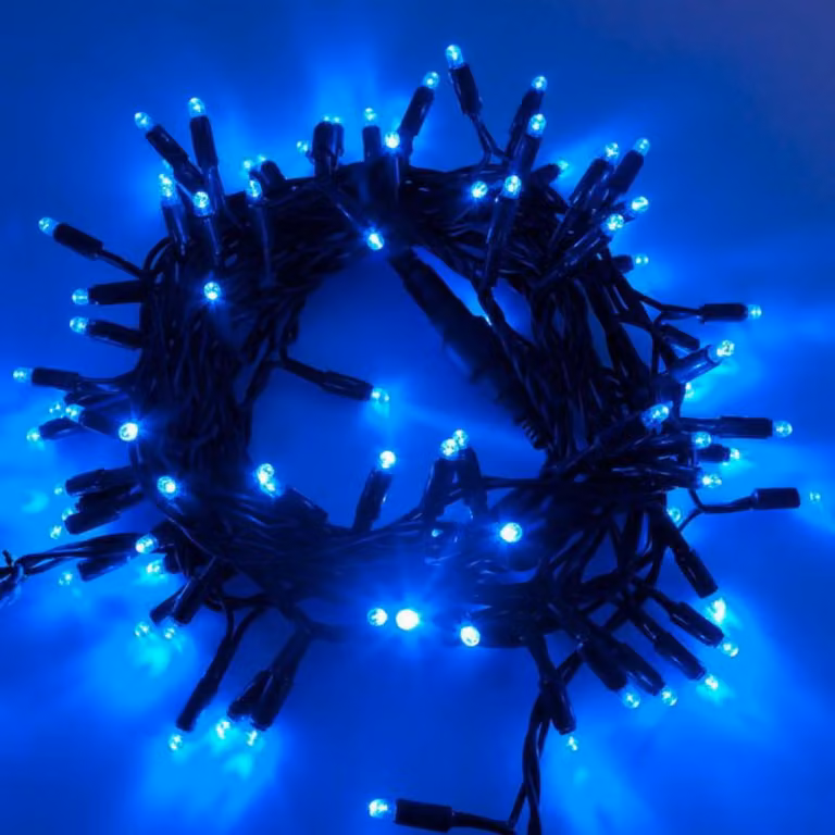 Xmas King: ghirlanda luminosa a LED lunga 10 m con 120 LED MAXI, connettore professionale a 2 pin per uso esterno, blu