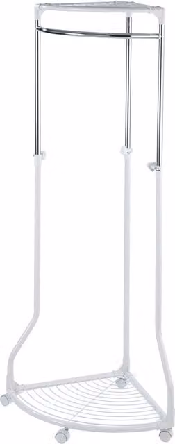 Stender Appendiabiti Wenko con Ruote in Metallo Bianco e Argento con Binario Lineare Continuo, Altezza: 166 cm