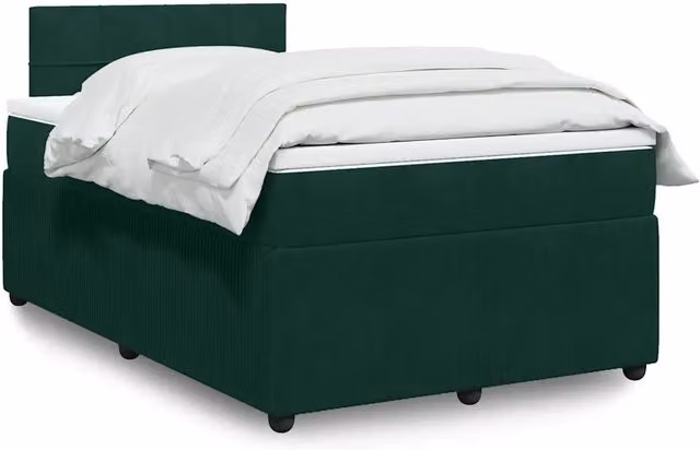 Letto Ibrido Moderno vidaXL in Velluto Verde con Illuminazione Sotto il Letto e Porta USB L/P/H: 120 x 200 x 100,5 cm