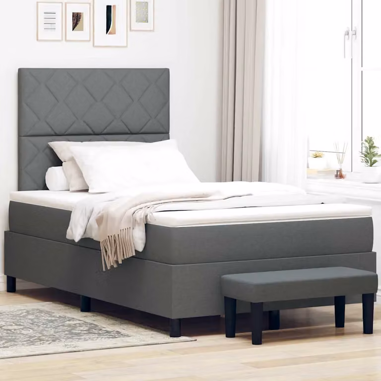 Letto ibrido con materasso a molle insacchettate vidaXL Grigio, L/P/H: 120 x 200 x 28 cm