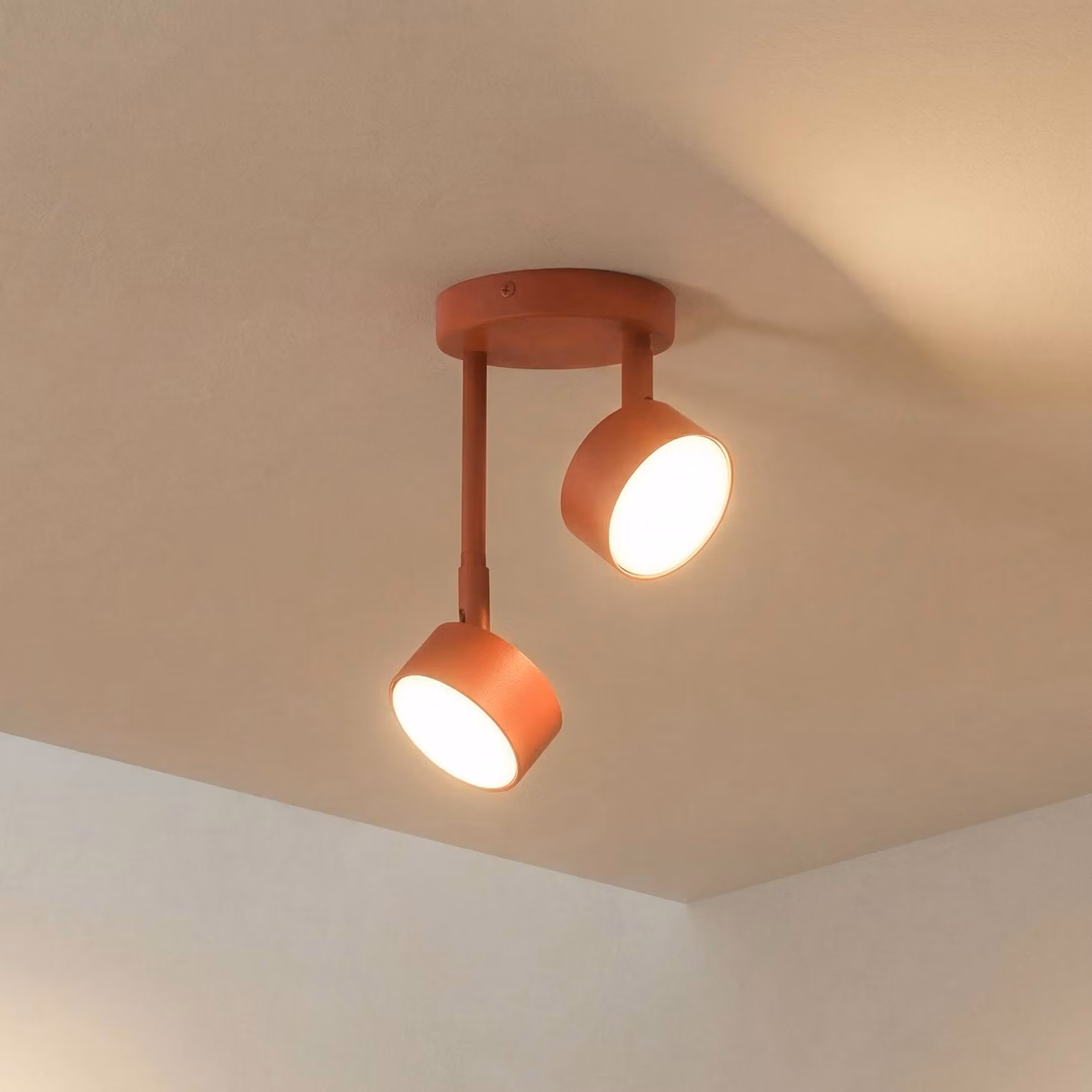 Faretto da soffitto Nemo, a 2 luci, rosso, orientabile, GX53 Nemo SIGMA, dimmerabile, Rosso, Soggiorno / Sala da pranzo, Metallo, Moderno, Faretto
