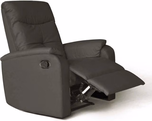 POLTRONA RELAX IN ECOPELLE GRIGIA DAL DESIGN MODERNO