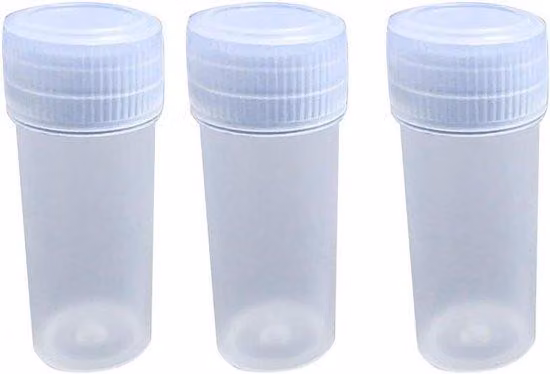 Tubi di plastica con coperchio - Contenitori trasparenti - Set da 100 pezzi - 5 ml - Articoli di consumo per laboratori