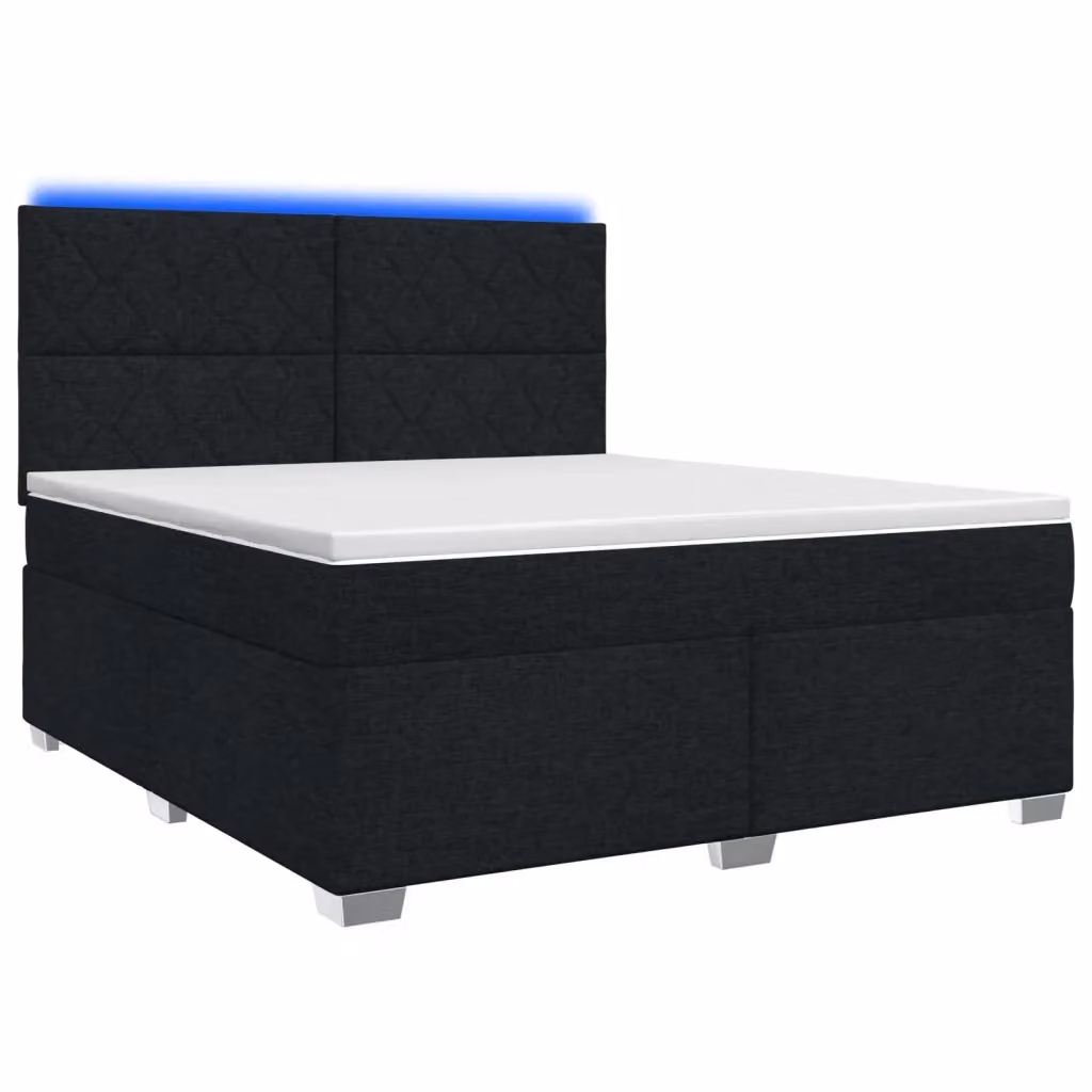 Letto box spring vidaXL con materasso a molle insacchettate e base contenitore, colore nero, L/P: 180 x 200 cm – 2