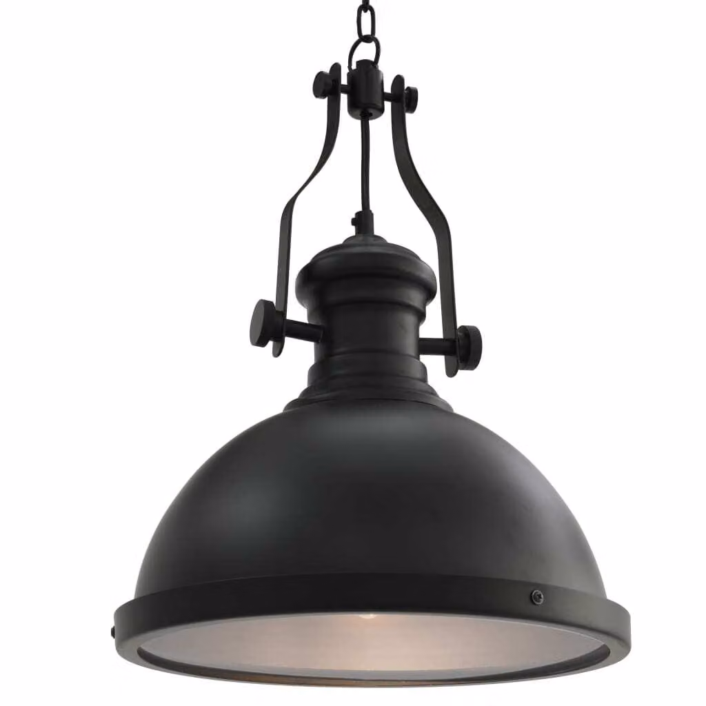 vidaXL Plafoniera nera rotonda E27