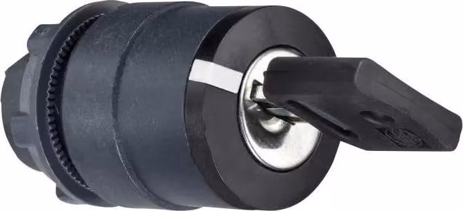 Schneider Electric Interruttore a chiave, elemento frontale, Harmony XB5, plastica, 22 mm, nero, 2 posizioni, a pulsante, Ronis 421E ZB5AG612