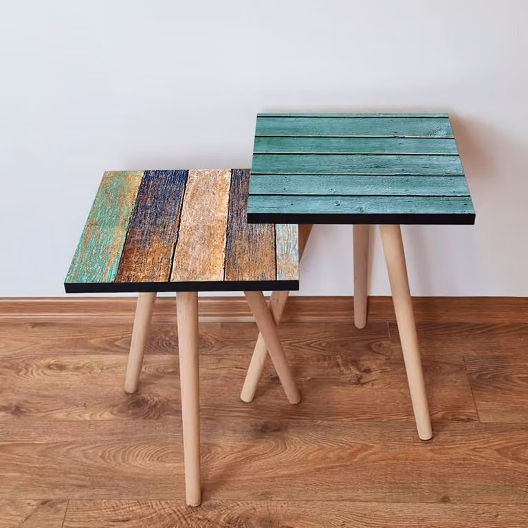 Skye Decor, 2Shp424 - Blue, tavolino (2 pezzi), blu, 100% MDF, 35 x 35 x 47 cm