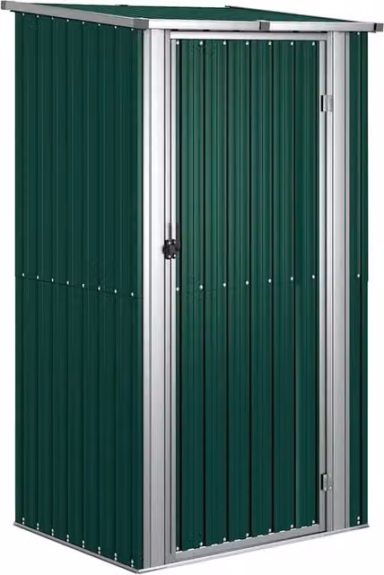 Casetta da giardino-Capanno da Giardino verde 118,5x97x209,5 cm in acciaio zincato