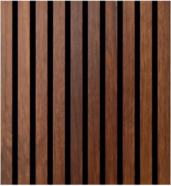 Set 12 Pannelli Decorativi 60x60 cm Motivo a Doghe in MDF e Feltro PET Rivestimento Murale Fonoassorbente Noce Chiaro