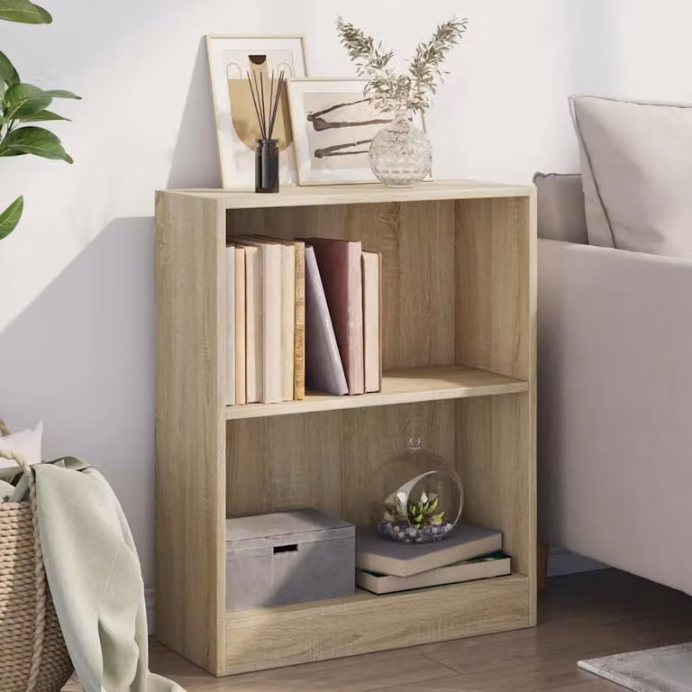 Libreria moderna vidaXL in legno multistrato e MDF, colore rovere sonoma beige, L 60 cm x P 24 cm x H 76 cm