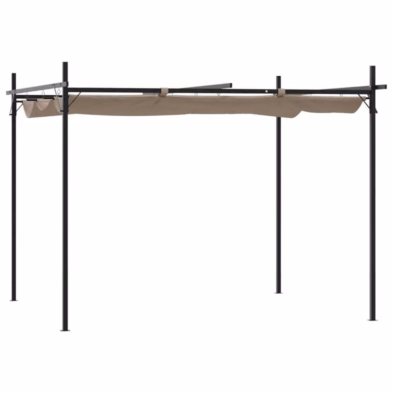 Pergola con Tetto Retrattile Tortora 295x292x230 cm