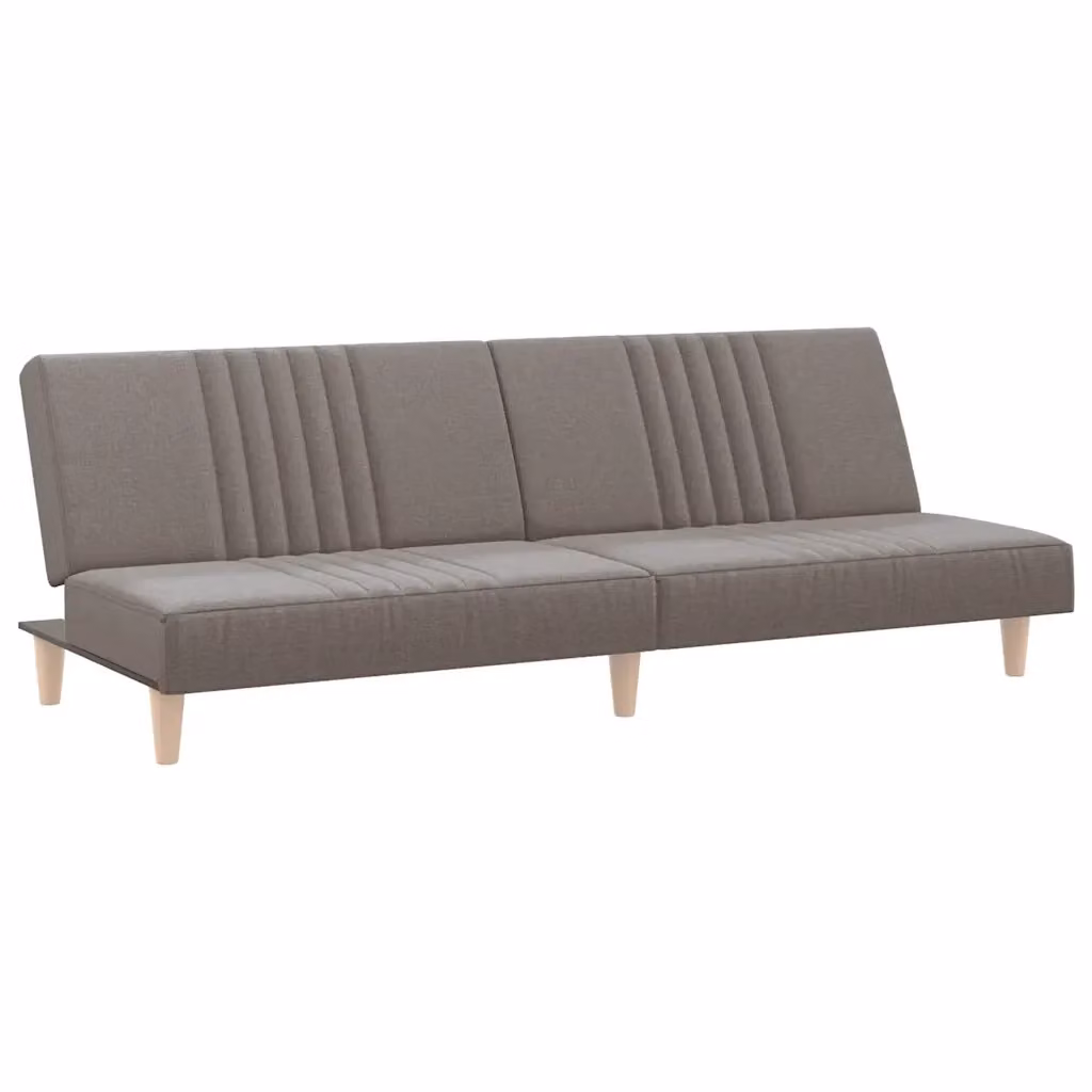 Divano Letto Click-Clack Moderno vidaXL in Tessuto Grigio e Beige con Poggiatesta Regolabile L/P/H: 200 x 100 x 89 cm – 2
