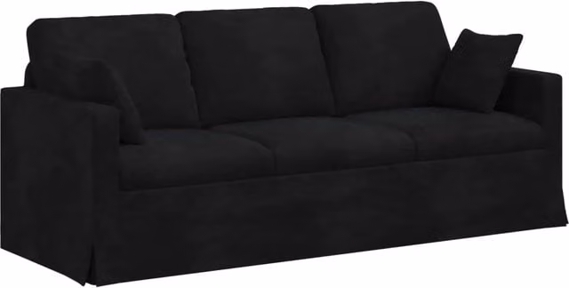 Divano | Divano da soggiorno | Sofa Nero 198 x 78 x 80 cm Velluto