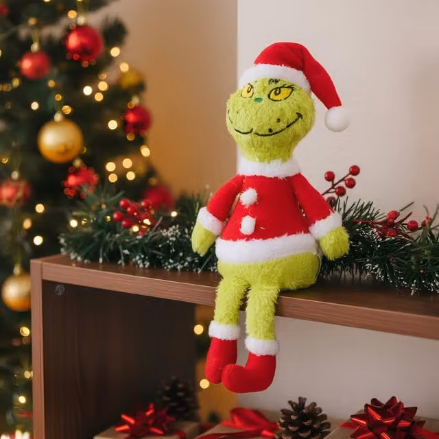 Decorazione natalizia Grinch Virca verde e rosso, Altezza: 35 cm