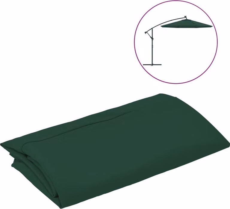 Telo di Ricambio per Ombrellone Bianco Verde 350 cm