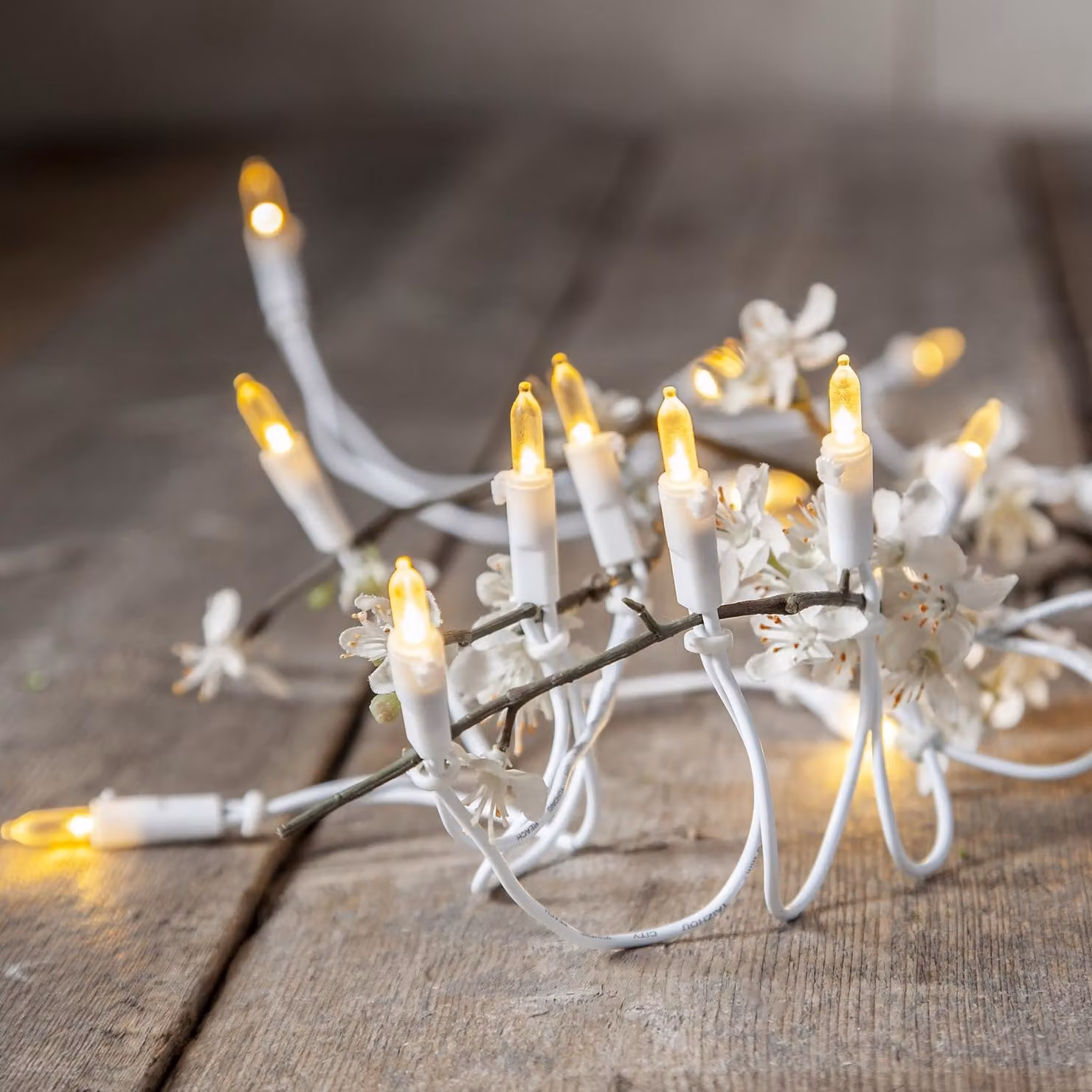 Fiaccole LED Pisello - Fiaccole natalizie - 35 LED bianco caldo - L: 5,1m - per uso interno