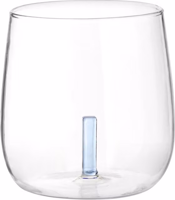 Bicchiere per acqua KASANOVA lettera I azzurro in vetro borosilicato da 380 ml