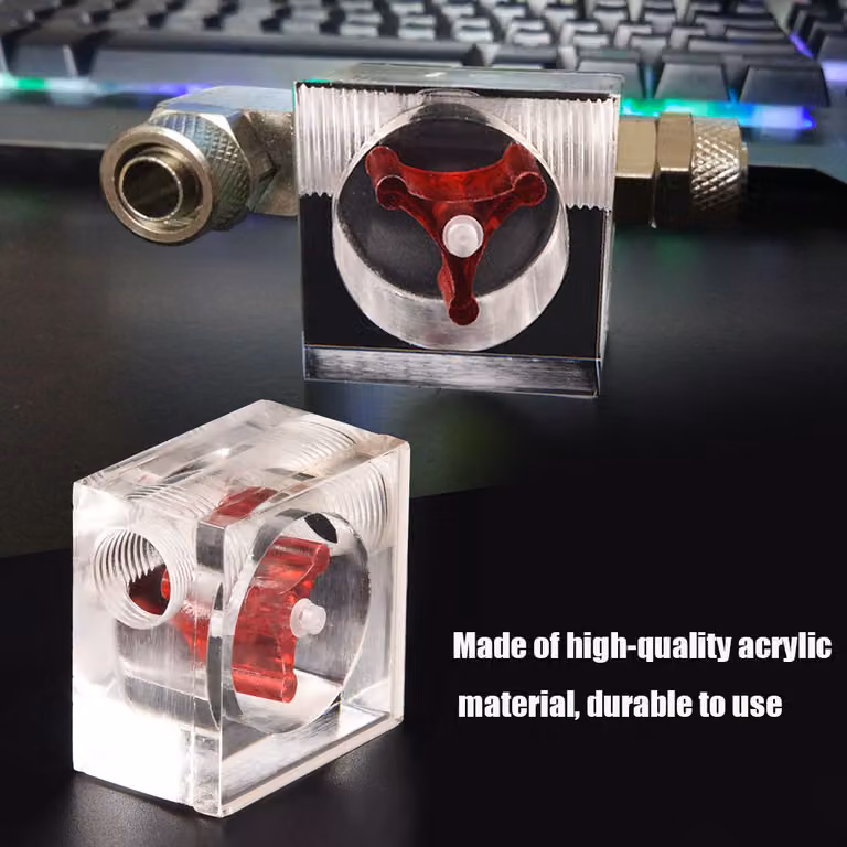Misuratore di flusso, misuratore di flusso dell'acqua, raffreddamento ad acqua del PC, raffreddamento ad acqua del computer, misuratore di flusso a 3 vie