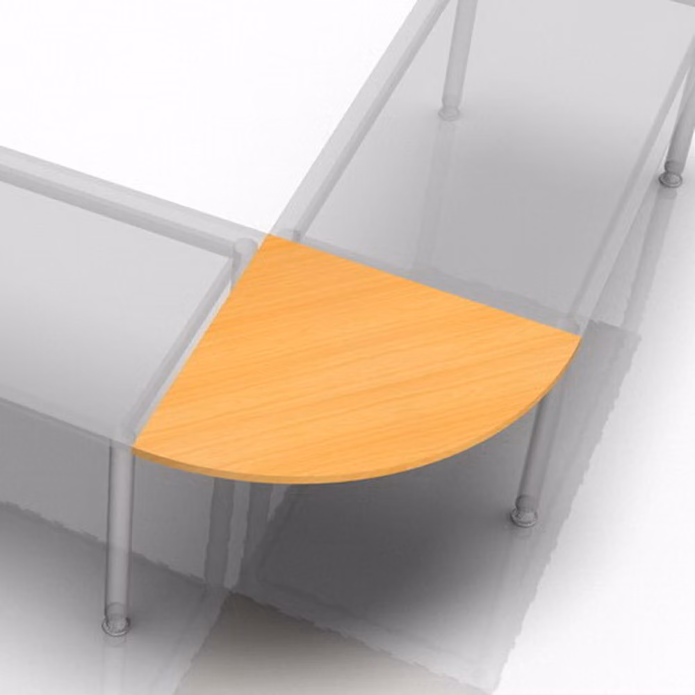 Tavolo da conferenza - Piano (senza gambe) / Quarto di cerchio. Modello Kontor, dimensioni 80 x 80 cm, in legno di faggio