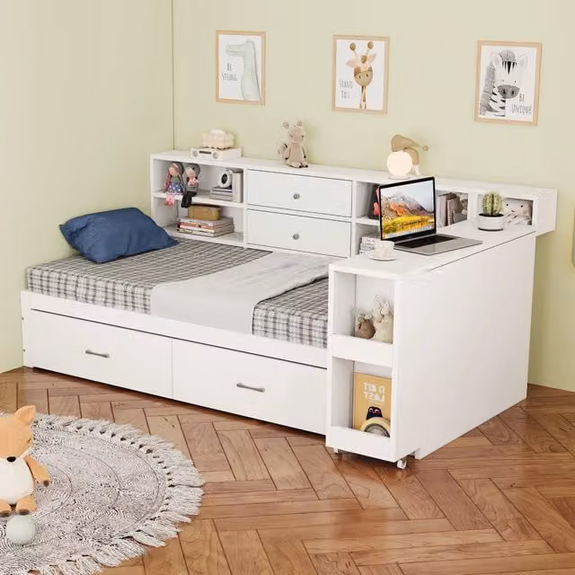 letto in legno bianco 130 x 232 cm