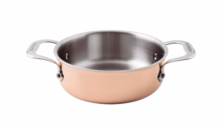 Casseruola bassa Serie 15600 3-Ply in rame con due maniglie per induzione, diam.20cm