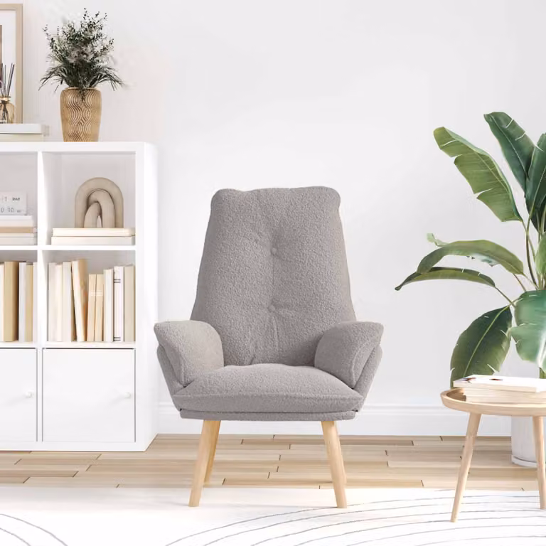 Poltrona relax moderna vidaXL in tessuto grigio con braccioli, L: 69 cm, P: 74 cm, H: 93 cm
