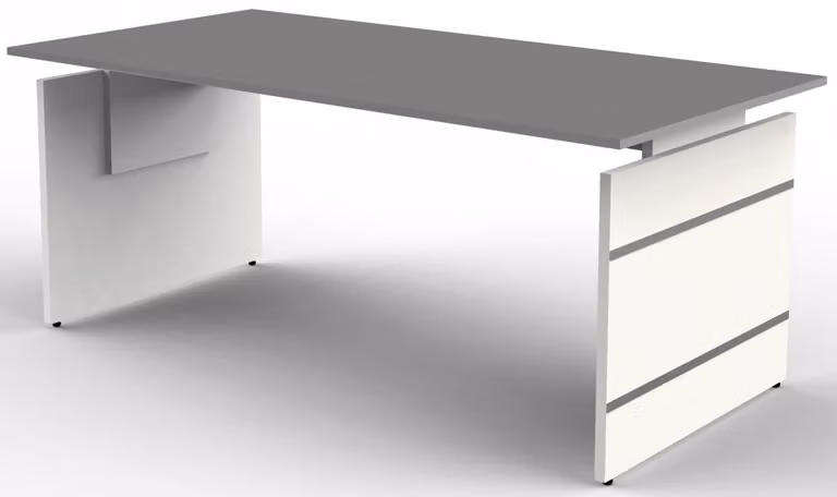 Scrivania Form 4, regolabile manualmente in altezza, grafite, dimensioni piano d'appoggio:180 x 80 cm