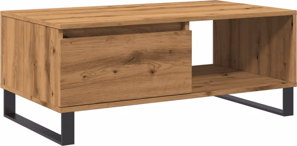 Tavolino da Salotto Rovere Artigianale 90x50x36,5 cm Truciolato