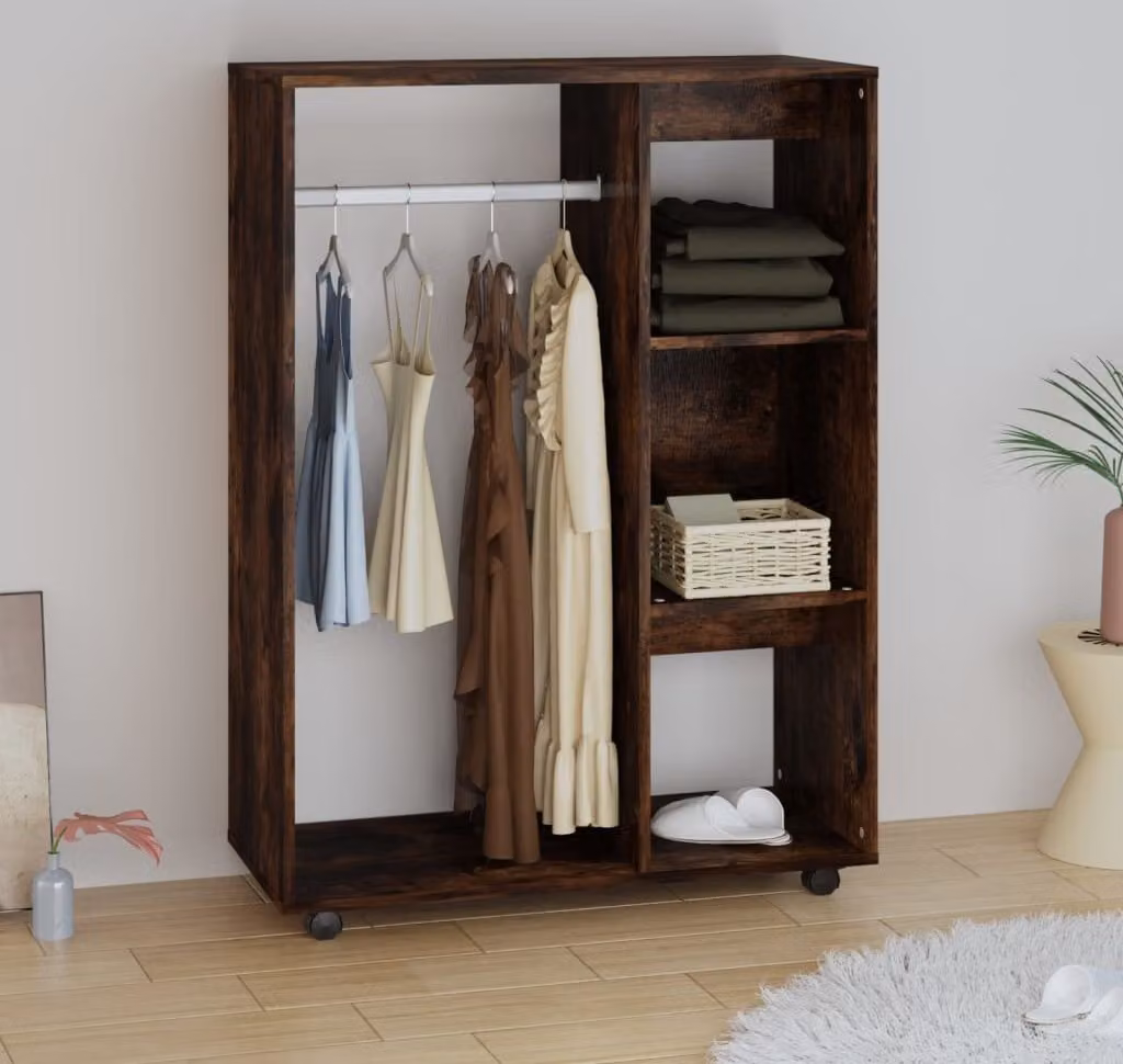 The Living Store Armadio rovere fumé 80x40x110 cm materiale legno