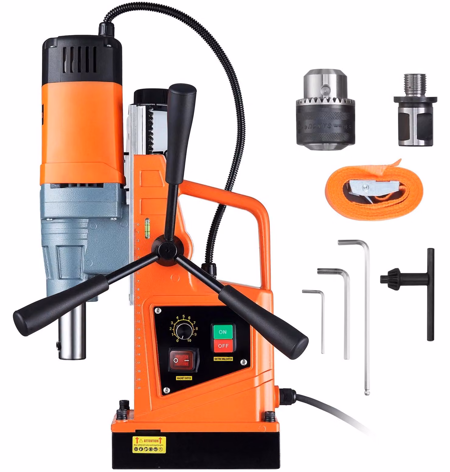 Trapano - Trapano magnetico - Potenza: 1550W - Diametro di foratura: 2 pollici - Forza di serraggio: 13000 N - Velocità: 500 RPM