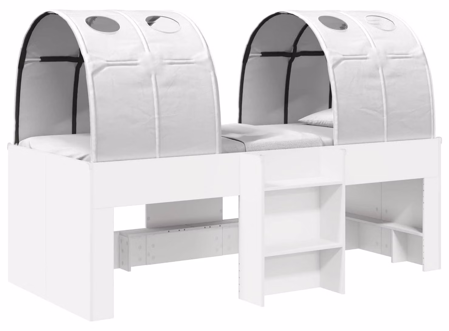 Letto con Tunnel 4 pcs Bianco Legno ingegnerizzato
