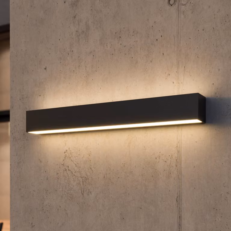 Applique da esterni a LED Lengo Lucande, Nero, Alluminio, Moderno, Applique LED da esterni