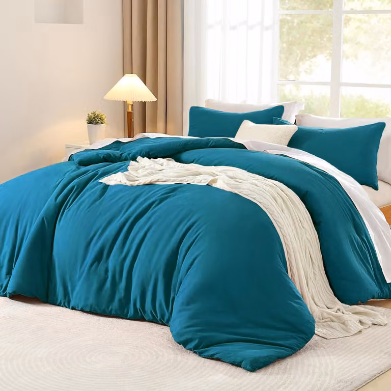 Set di biancheria da letto Federe Copripiumino 135x200 e cuscino 80x80cm Blu
