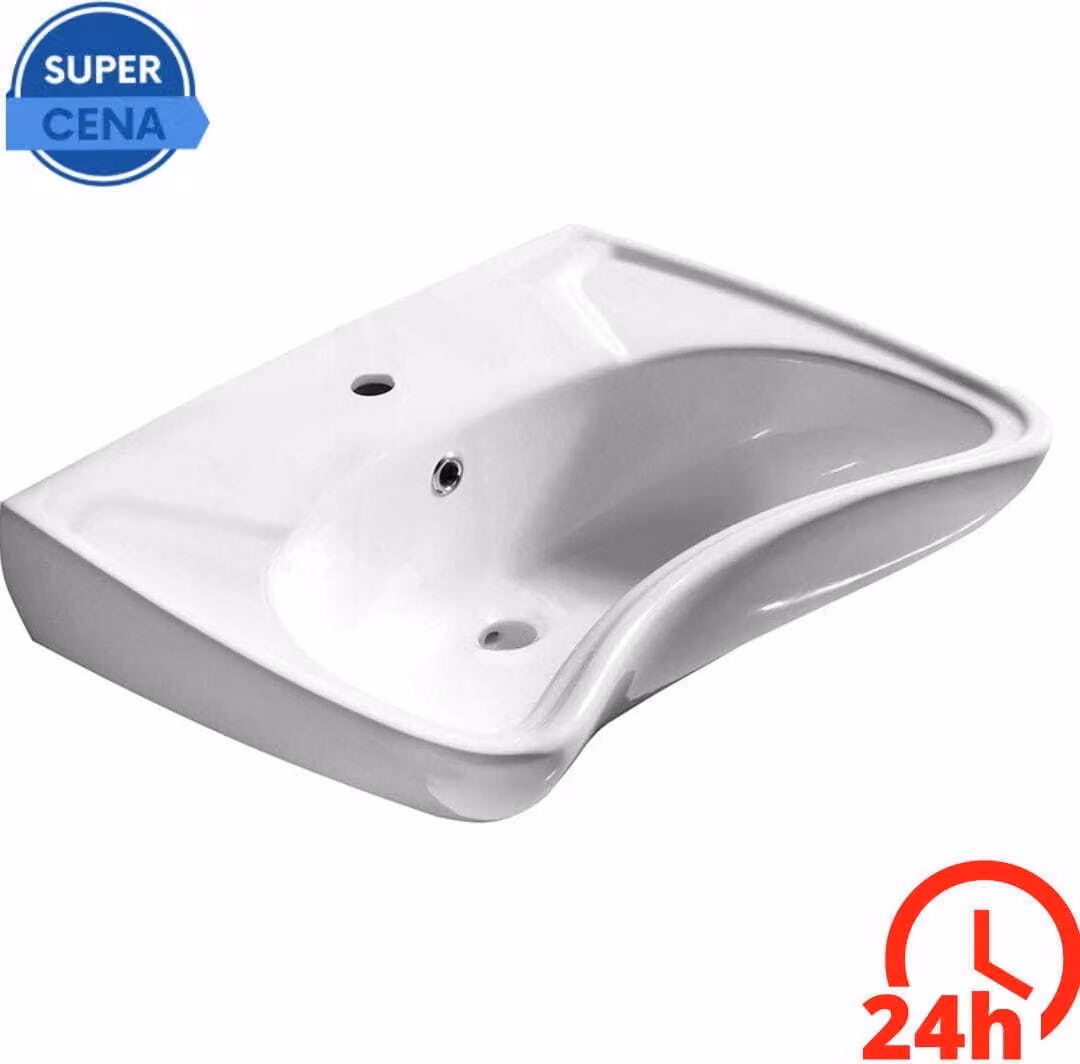 Sapho Disabled - Lavabo per disabili 595x456 mm, con troppopieno, 1 foro per rubinetto, bianco 10TP60060