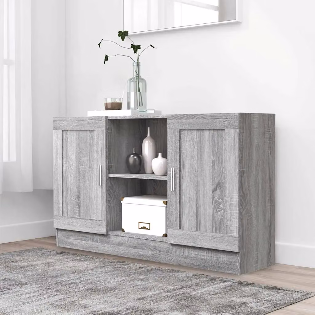 Credenza vidaXL in Legno Multistrato Grigio Sonoma, L 120 x P 30,5 x H 70 cm