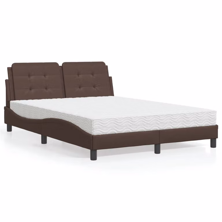 Letto con Materasso Zadar vidaXL in Similpelle Marrone L/P/H: 120 x 200 cm