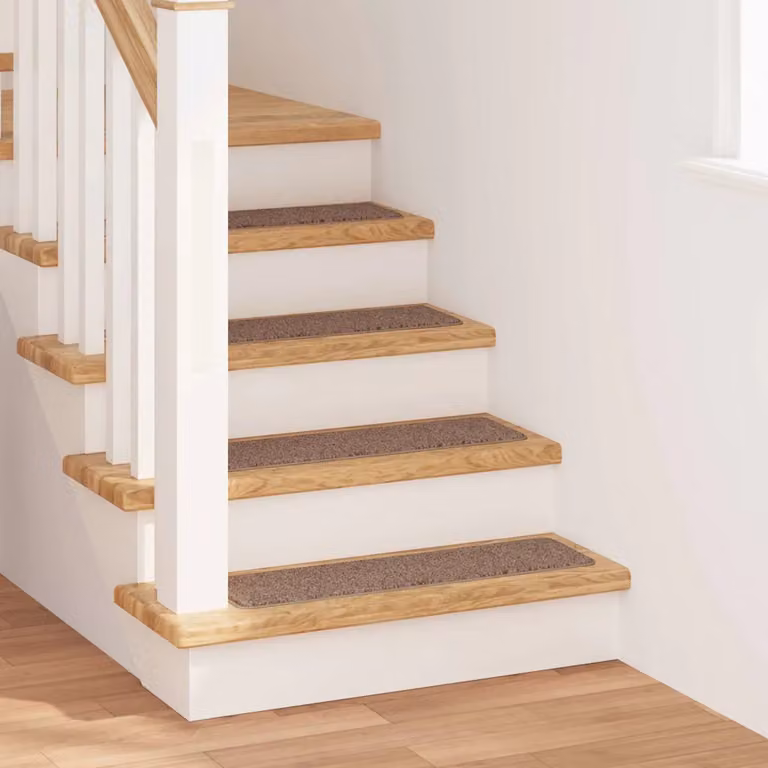 Set di 15 tappetini antiscivolo per scale vidaXL, colore marrone, in polipropilene, L 75 cm x P 20 cm