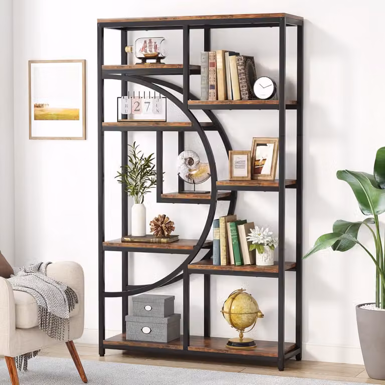 Libreria Tribesigns, libreria industriale a 5 livelli Etagere, espositore indipendente, con 9 ripiani aperti