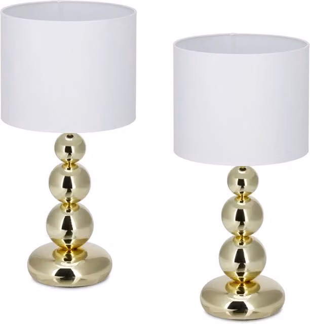 Set di 2 lampade da comodino moderne in stile accogliente 50 x 25 cm in ferro dorato 13_0017034