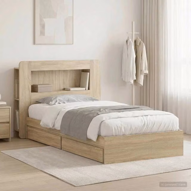 Telaio del letto con storage Rovere Sonoma 90 x 200 cm 3433640