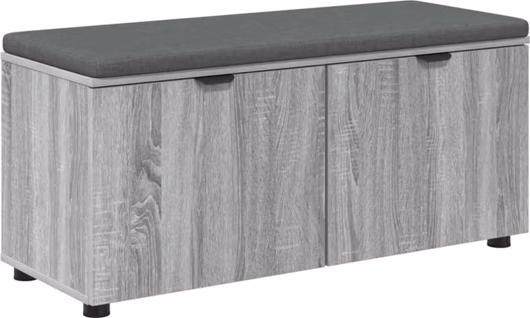 Panca per ingresso con cuscino Sonoma grigia 100 x 38 x 46 cm