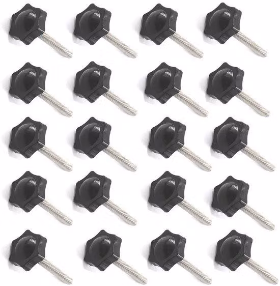 Manopola 25 mm - 20 pezzi - Acciaio inossidabile - Vite a pollice - Facile da installare - Plastica resistente - Manopola a vite in acciaio inossidabile