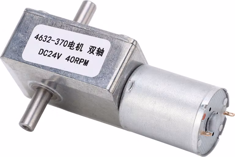 Motore a ingranaggi DC Doppio albero di rotazione direzione quadrata regolabile Turbina Worm Motore di riduzione della velocità DC24V 40RPM