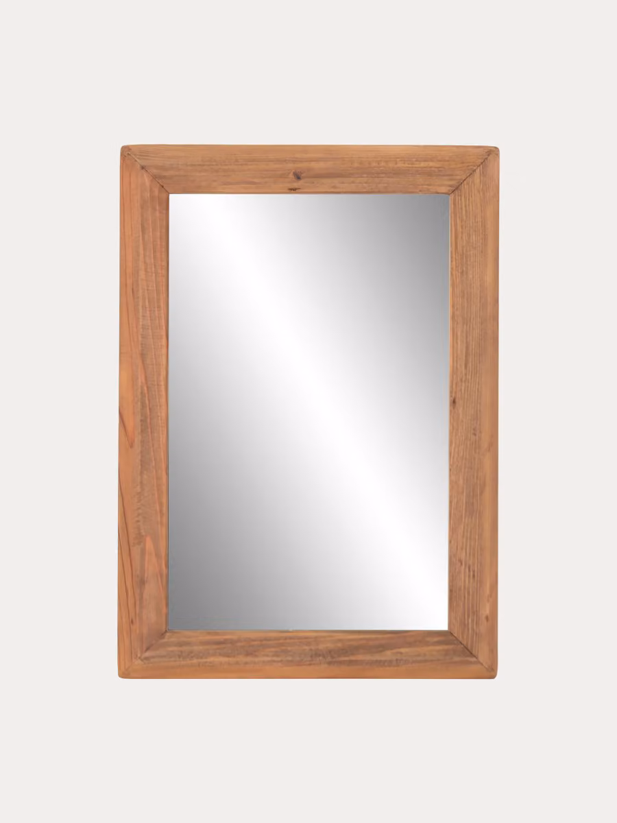 Specchio rettangolare Bois in legno naturale beige e marrone Kenay Home L: 70 cm, H: 50 cm – 2