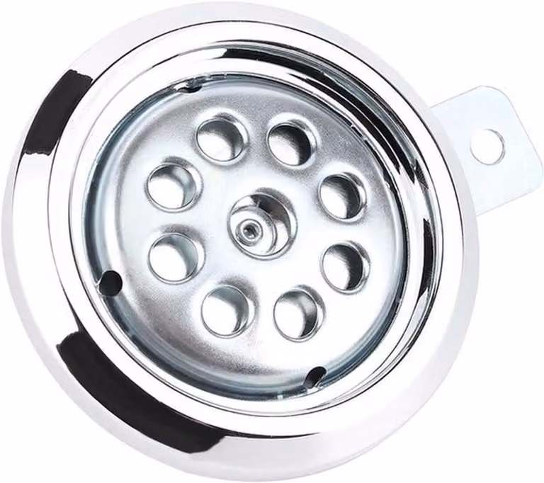 Altoparlante per motori con finitura cromata, 110 dB di volume, impermeabile, 12V, ideale per motociclette e scooter