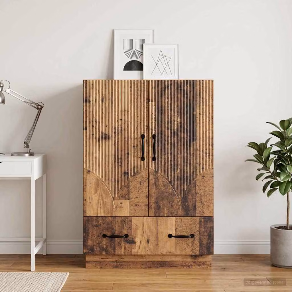Credenza moderna vidaXL in legno ingegnerizzato color marrone L: 66 cm, P: 34,5 cm, H: 92 cm