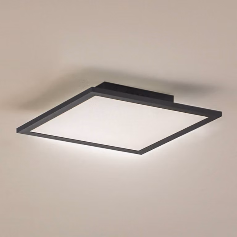 Pannello LED Enhife Lindby, Nero, Studio / Ufficio, Moderno, Plafoniera LED
